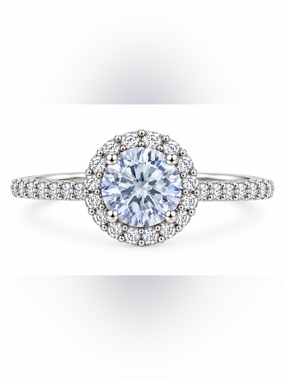 Moissanite Diamond ice blue 925‎ Sterling Silver Women's Ring size 7